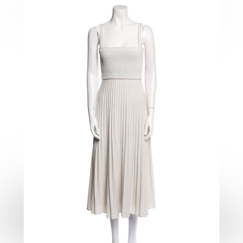 Proenza Schouler Cream White Pleated Midi Dress
